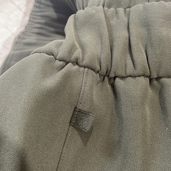 Lululemon Noir Pants Dark Olive Tie Waist Wide Leg High Rise - Picture 4 of 12